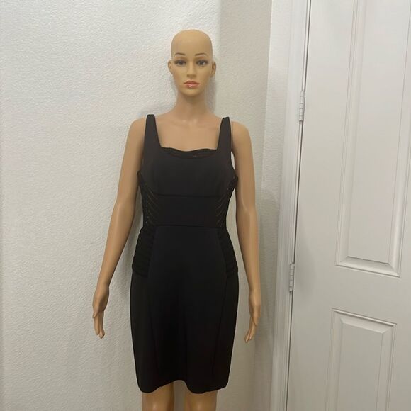 Metaphor Dress Sz  Black Scoop Neck Sleeveless Mini Slimming Cutouts Zipper Back - Picture 1 of 11